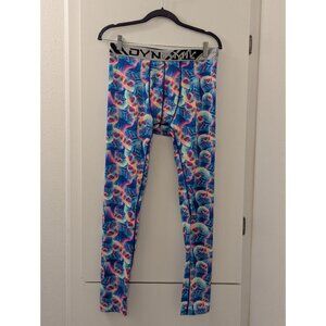 Dynamic Mens Neon Skull Pattern Compression Leggings - XL - Polyester & Elastane